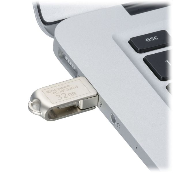 USBメモリ(32GB/USB3.2Gen1/Type-C＆A/回転式キャップ) (PC-MC32G-S) [キャンセル・変更・返品不可]