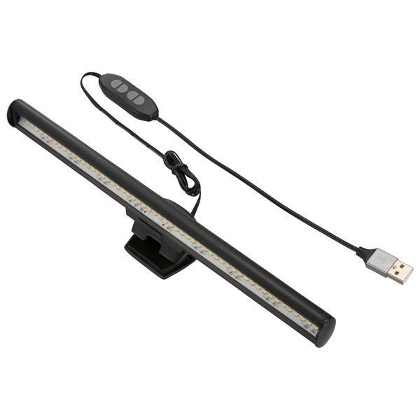 モニターLEDライト(クリップ式/5W/調光10段階/調色3段階/USB Type-A給電) (OA-SML01-K)