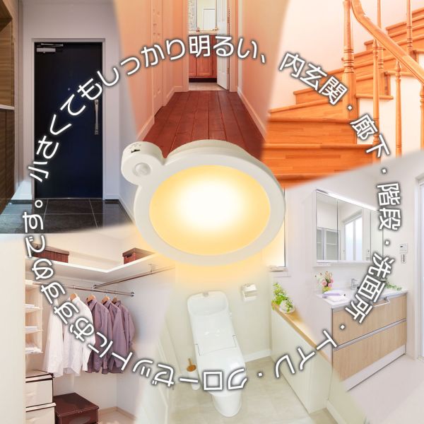 LEDミニシーリングライト(明暗・人感センサー付き/920 lm/9.0W/電球色/ホワイト) (LE-Y9LG-W-PIR) [キャンセル・変更・返品不可] [3]