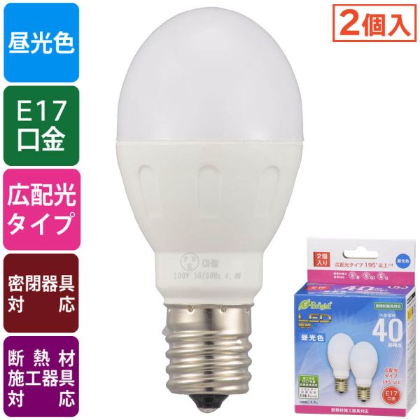 LEDŵ (40/520 lm/4.4W//E17/۸195/̩Ĵб/Ǯܹб/2) (LDA4D-G-E17 IH23 2P) [󥻥롦ѹԲ]