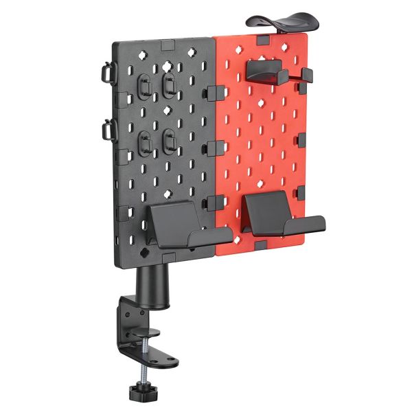 クランプ式パンチングボード(デスクに固定し周辺機器や小物の収納に/最大荷重1.5kg) (OA-SDZ01-K)