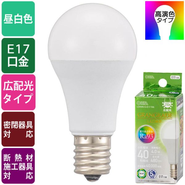 LEDŵ (Ra93/40//480lm/4.0W/E17/۸210/̩ķб/Ǯܹб) (LDA4N-G-E17 RA) [󥻥롦ѹԲ]