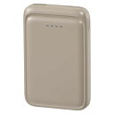 モバイルバッテリー(5000mAh/スマホ充電1回/2台同時充電可/USB AtoCケーブル付/ラテ・グレージュ) (SMP-MB50-T)