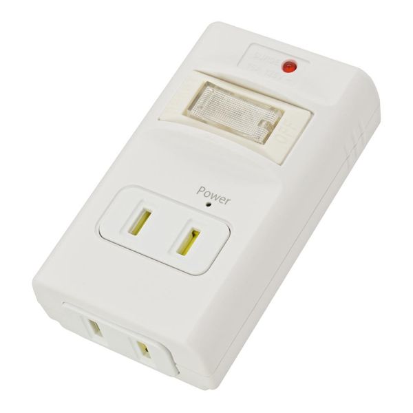 発煙ガードタップ(雷ガード/ホコリシャッター/2個口/ホワイト) (HS-A2PH-W)