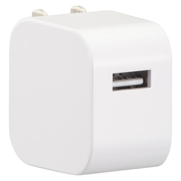 USBアダプター(Type-A×1/収納式プラグ/ホワイト) (HS-AU11E-W)