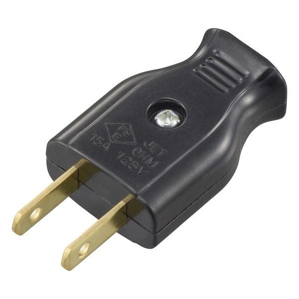 差込みプラグ(プラグ交換用/補修用/1500Wまで/15A-125V/ブラック/パッケージ無) (HS-HHP/K)