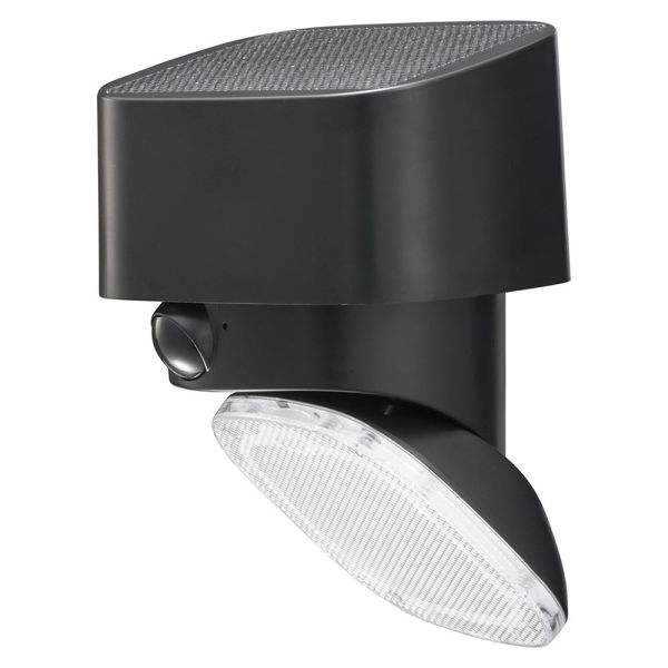 センサーウォールライト(人感センサー/900 lm/ソーラー発電式/白色LED/保護等級IP54/ブラック) (LT-S90ST9-K)
