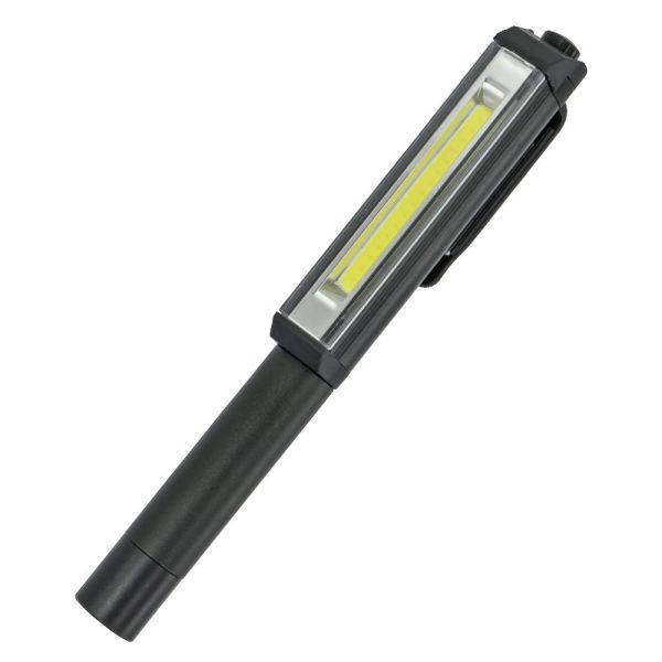 アルミ作業ライト(COB LED/ペンクリップ付/照射角度50°/単4形×3本使用/昼光色/150 lm/連続使用7時間) (SL-W180R6C)