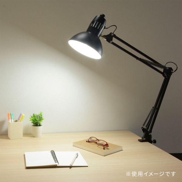 クランプ式アームライト(電球別売/E26/スイングアーム/60W/コード長1.8m/ブラック) (AS-N10AK-K)