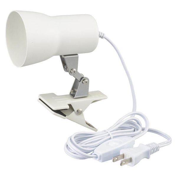 クリップライト(E17/電球別売/白熱電球40W以下、LED電球8W以下/中間スイッチ付/ホワイト) (LTC-N117AK-W)