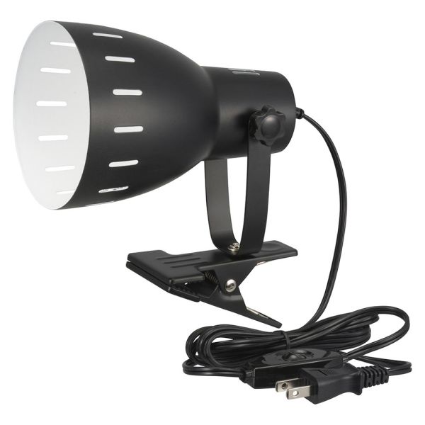 クリップライト(E26/電球別売/白熱電球60W以下、LED電球10W以下/中間スイッチ付/ブラック) (LTC-N126AK-K)