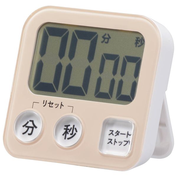 大画面タイマー(100分計/ガラスドア冷蔵庫対応用吸盤付/単4形×1本使用/ピンク) (COK-T131-P)