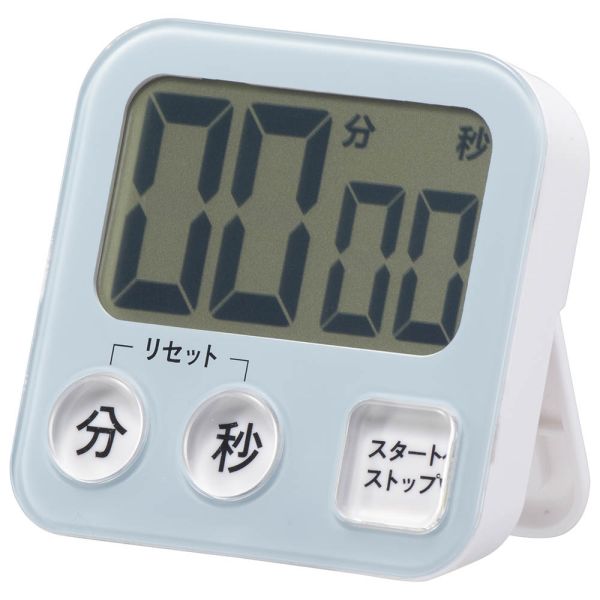 大画面タイマー(100分計/ガラスドア冷蔵庫対応用吸盤付/単4形×1本使用/ブルー) (COK-T131-A)