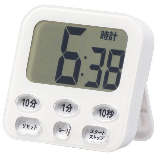 時計付きタイマー(時計機能付/100分計/ガラスドア冷蔵庫対応用吸盤付/単4形×1本使用/ホワイト) (COK-T1..