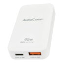 スリムPDチャージャー(USB-C PD 最大45W+USB-A QC 最大18W/GaN採用/収納式プラグ/ホワイト) (MAV-AP450N)