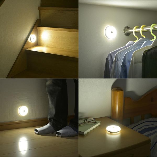 LEDタッチライト(USB充電式/マグネット式/LED×6灯/55 lm/昼白色/電池持続2.5時間/ホワイト) (NIT-BLA60TR-W) [3]