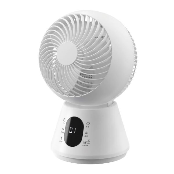 3Dサーキュレーター(DCモーター/〜20畳/左右360°上下90°自動首振/風量12段階/切タイマー/リモコン付) (FF-KT2513DC-W)