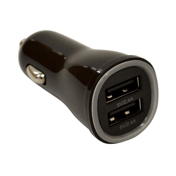 ラスタバナナ 車用DC充電器(USB-A×2/SmartIC搭載/ブラック) (RDC2A2A01BK)