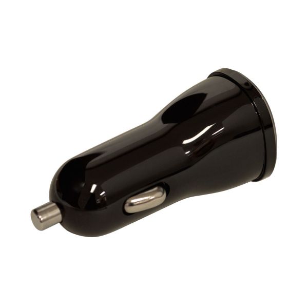 イースクエアのラスタバナナ 車用DC充電器(USB-A×2/SmartIC搭載/ブラック) (RDC2A2A01BK)｜アングル2