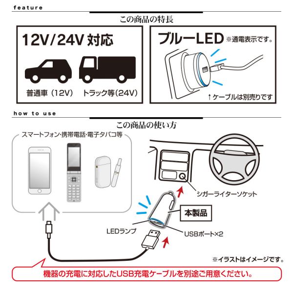 イースクエアのラスタバナナ 車用DC充電器(USB-A×2/SmartIC搭載/ブラック) (RDC2A2A01BK)｜アングル3