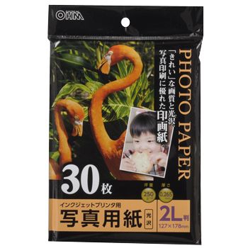 写真用紙 光沢 2L判 30枚 PA-PRC-2L/30