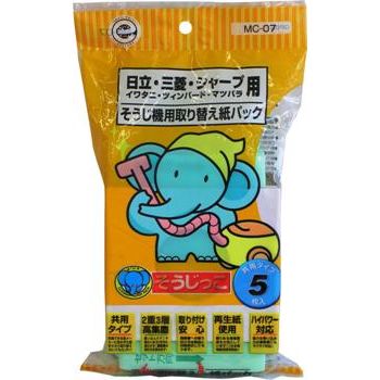 　ギフトサービスについて・商品名: そうじっこ 日立・三菱・シャープ用 5枚入り・型番: MC-07・JANコード: 4978406002859・販売元: アイム【特長】● 日立などの掃除機に共通して使える取り替え紙パックです。● 2重3層構造。吸い込んだダニや細かいホコリを外に漏らさず、掃除機の吸引力を高めます！● 再生紙使用。限りある地球資源を大切にしています！(日本環境協会認定商品)● 5枚入り※ 下記の品番の紙パックを使用している一般家庭用掃除機に共通してご使用いただけます。[ 日立 ] GP-55F、GP-60F、GP-62F、GP-70F、 GP-75F、GP-80F、GP-82F、GP-110F[ 三菱 ] MP-2、MP-3、MP-5、MP-5A[ シャープ ] EC-05P、EC-05PN、EC-15P、 EC-15PN、EC-06PN、EC-16PN[ イワタニ ] IEC-P5A[ ツインバード ] TC-4770[ マツバラ ] MPS-51※製品の仕様は予告なく変更されることがあります。商品特徴一覧【生活家電 → 掃除機紙パック → 汎用タイプ】、MC-07、アイム、07-0370、4978406002859、通信販売、通販、販売、買う、購入、お店、売っている、ショッピング▼関連商品はこちら。そうじっこ 東芝用5枚入り シール弁付き MC-03Sそうじっこ ナショナル用10枚入り MC-101そうじっこ 三菱用5枚入り MC-04そうじっこ 日立用5枚入り MC-02そうじっこ ナショナル用5枚入り MC-01MLそうじっこ 日立・三菱・シャープ用 10枚入り (MC-107)そうじっこ 東芝・サンヨー・NEC用 10枚入り (MC-108)そうじっこ 東芝・サンヨー・NEC用 5枚入り (MC-08)そうじっこ そうじ機取り替えパック(各社共通タイプ/5枚入) (MC-09)そうじっこ そうじ機取り替えパック(各社共通タイプ/10枚入) (MC-109)【そうじっこ 日立・三菱・シャープ用 5枚入り (MC-07)】広告文責(有)イースクエアTEL:0120-532-772・商品名: そうじっこ 日立・三菱・シャープ用 5枚入り・型番: MC-07・JANコード: 4978406002859・販売元: アイム【特長】● 日立などの掃除機に共通して使える取り替え紙パックです。● 2重3層構造。吸い込んだダニや細かいホコリを外に漏らさず、掃除機の吸引力を高めます！● 再生紙使用。限りある地球資源を大切にしています！(日本環境協会認定商品)● 5枚入り※ 下記の品番の紙パックを使用している一般家庭用掃除機に共通してご使用いただけます。[ 日立 ] GP-55F、GP-60F、GP-62F、GP-70F、 GP-75F、GP-80F、GP-82F、GP-110F[ 三菱 ] MP-2、MP-3、MP-5、MP-5A[ シャープ ] EC-05P、EC-05PN、EC-15P、 EC-15PN、EC-06PN、EC-16PN[ イワタニ ] IEC-P5A[ ツインバード ] TC-4770[ マツバラ ] MPS-51※製品の仕様は予告なく変更されることがあります。※お客さま都合による、ご注文後の[キャンセル][変更][返品][交換]はお受けできませんのでご注意下さいませ。※当店では、すべての商品で在庫を持っておりません。記載の納期を必ずご確認ください。※ご注文いただいた場合でもメーカーの[在庫切れ][欠品][廃盤]などの理由で、[記載の納期より発送が遅れる][発送できない]場合がございます。その際は、当店よりご連絡させていただきます。あらかじめご了承ください。※リニューアル等により パッケージ、仕様、セット内容 が変更になる場合がございます。予めご了承下さい。※製品の詳細については、メーカーの製品ページをご覧ください。こちらの商品は【お取り寄せ(5〜7営業日以内に発送予定)】となります。あらかじめご了承くださいませ。