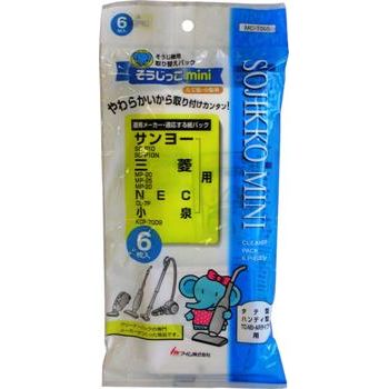 　ギフトサービスについて・商品名: そうじっこmini MC-T065 6枚入り・型番: MC-T065・JANコード: 4978406006024・販売元: アイム【特長】● たて型、小型の掃除機に使える取り替え紙パックです。● 特殊3層構造のフィルターがこまかいホコリもキャッチします。● メルトブローン製法 不織布採用● やわらかいから取り付けカンタン！● 6枚入り※ 下記の品番の紙パックを使用している一般家庭用掃除機に共通してご使用いただけます。[ サンヨー ] SC-P10、SC-P10N[ 三菱 ] MP-20、MP-25、MP-30[ NEC ] CL-7P[ 小泉 ] KCP-7009※製品の仕様は予告なく変更されることがあります。商品特徴一覧【生活家電 → 掃除機紙パック → 汎用タイプ】、MC-T065、アイム、07-0060、4978406006024、通信販売、通販、販売、買う、購入、お店、売っている、ショッピング▼関連商品はこちら。そうじっこ 東芝用5枚入り シール弁付き MC-03Sそうじっこ ナショナル用10枚入り MC-101そうじっこ 三菱用5枚入り MC-04そうじっこ 日立用5枚入り MC-02そうじっこ ナショナル用5枚入り MC-01MLそうじっこmini MC-T063 6枚入りそうじっこ そうじ機取り替えパック(各社共通タイプ/5枚入) (MC-09)そうじっこ そうじ機取り替えパック(各社共通タイプ/10枚入) (MC-109)【そうじっこmini MC-T065 6枚入り】広告文責(有)イースクエアTEL:0120-532-772・商品名: そうじっこmini MC-T065 6枚入り・型番: MC-T065・JANコード: 4978406006024・販売元: アイム【特長】● たて型、小型の掃除機に使える取り替え紙パックです。● 特殊3層構造のフィルターがこまかいホコリもキャッチします。● メルトブローン製法 不織布採用● やわらかいから取り付けカンタン！● 6枚入り※ 下記の品番の紙パックを使用している一般家庭用掃除機に共通してご使用いただけます。[ サンヨー ] SC-P10、SC-P10N[ 三菱 ] MP-20、MP-25、MP-30[ NEC ] CL-7P[ 小泉 ] KCP-7009※製品の仕様は予告なく変更されることがあります。※お客さま都合による、ご注文後の[キャンセル][変更][返品][交換]はお受けできませんのでご注意下さいませ。※当店では、すべての商品で在庫を持っておりません。記載の納期を必ずご確認ください。※ご注文いただいた場合でもメーカーの[在庫切れ][欠品][廃盤]などの理由で、[記載の納期より発送が遅れる][発送できない]場合がございます。その際は、当店よりご連絡させていただきます。あらかじめご了承ください。※リニューアル等により パッケージ、仕様、セット内容 が変更になる場合がございます。予めご了承下さい。※製品の詳細については、メーカーの製品ページをご覧ください。こちらの商品は【お取り寄せ(5〜7営業日以内に発送予定)】となります。あらかじめご了承くださいませ。