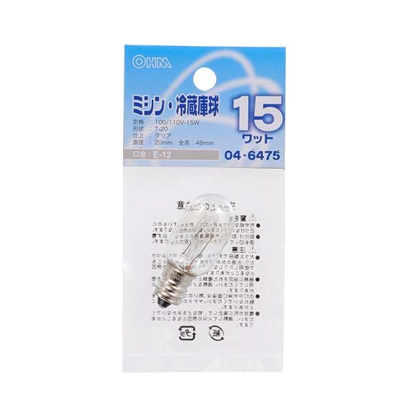 　ギフトサービスについて【メール便(定形外郵便)の配送について】※こちらの商品は、[メール便(定形外郵便)]での発送となります。※他商品との同梱された場合は、[宅配便]での発送となり通常の送料が掛かります。※[他商品との同梱][代金引換][配達日時指定]でのご注文をお受けできません。※原則ポスト投函となります。通常の[宅配便]と違い配達までのお時間が掛かる場合があります。・商品名: ミシン・冷蔵庫球 E12 クリア・型番: LB-T0215-C・JANコード: 4971275464759・販売元: (株)オーム電機【特長】 ■15W※製品の仕様は予告なく変更されることがあります。商品特徴一覧【電球・蛍光灯・インテリア照明器具 → 用途別電球 → ミシン・冷蔵庫球】、LB-T0215-C、(株)オーム電機、04-6475、4971275464759、通信販売、通販、販売、買う、購入、お店、売っている、ショッピング【ミシン・冷蔵庫球 E12 クリア (LB-T0215-C)】広告文責(有)イースクエアTEL:0120-532-772・商品名: ミシン・冷蔵庫球 E12 クリア・型番: LB-T0215-C・JANコード: 4971275464759・販売元: (株)オーム電機【特長】 ■15W※製品の仕様は予告なく変更されることがあります。※お客さま都合による、ご注文後の[キャンセル][変更][返品][交換]はお受けできませんのでご注意下さいませ。※当店では、すべての商品で在庫を持っておりません。記載の納期を必ずご確認ください。※ご注文いただいた場合でもメーカーの[在庫切れ][欠品][廃盤]などの理由で、[記載の納期より発送が遅れる][発送できない]場合がございます。その際は、当店よりご連絡させていただきます。あらかじめご了承ください。※リニューアル等により パッケージ、仕様、セット内容 が変更になる場合がございます。予めご了承下さい。※製品の詳細については、メーカーの製品ページをご覧ください。【メール便(定形外郵便)の配送について】※こちらの商品は、[メール便(定形外郵便)]での発送となります。※他商品との同梱された場合は、[宅配便]での発送となり通常の送料が掛かります。※[他商品との同梱][代金引換][配達日時指定]でのご注文をお受けできません。※原則ポスト投函となります。通常の[宅配便]と違い配達までのお時間が掛かる場合があります。こちらの商品は【お取り寄せ(5〜7営業日以内に発送予定)】となります。あらかじめご了承くださいませ。