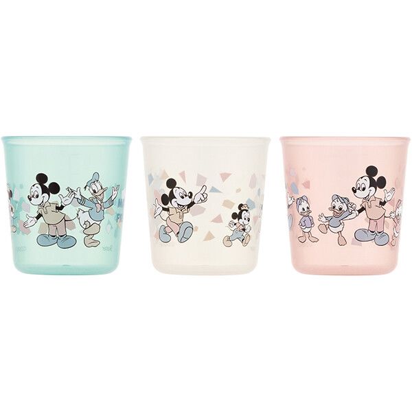 ミッキー＆フレンズ/レトロ 抗菌 ベビーコップ 3P スケーター