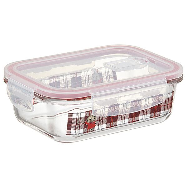 リトルミイ チェック 耐熱ガラス製4点ロック保存容器 M スケーター