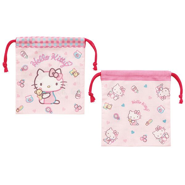 ハローキティ ぬいぐるみ マチ付き巾着 2P スケーター
