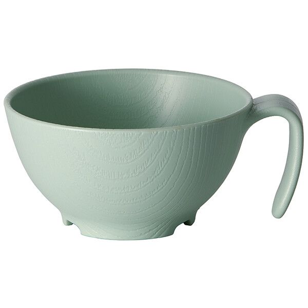 NEXT FEEL グリーン 木目 持ちやすい汁椀ハンドル付 スケーター