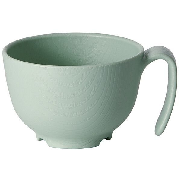 NEXT FEEL グリーン 木目 持ちやすい茶椀ハンドル付 スケーター
