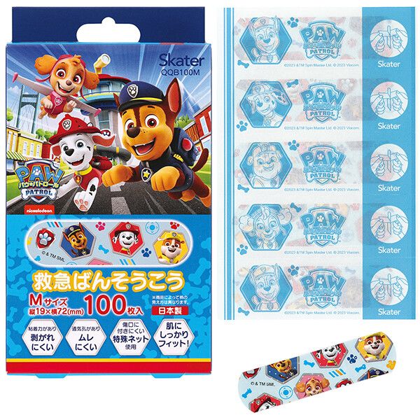 パウ・パトロール 救急絆創膏(ばんそうこう) M 100枚入 スケーター