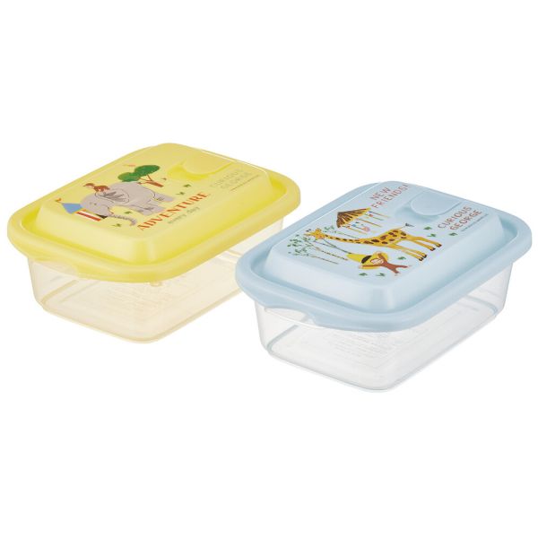 おさるのジョージ ZOO エアー弁付ふわっと保存容器(L) 2個入 スケーター