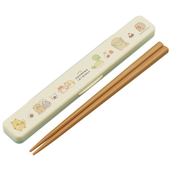 なんでもいきもの 抗菌 音のならない箸・箸箱セット 箸18cm スケーター