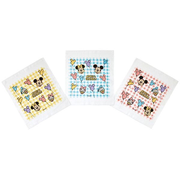 ミッキー＆フレンズ/風船 おしぼりタオル3P スケーター