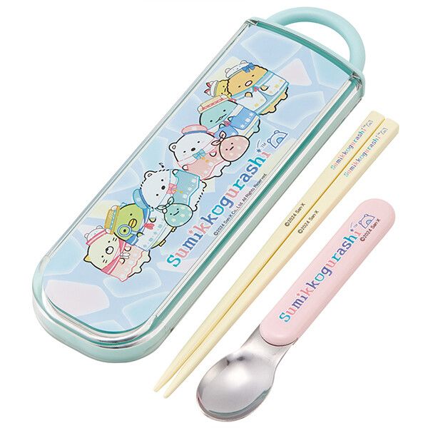 すみっコぐらし しろくまのふるさと 抗菌 食洗機対応 スライド式箸スプーンコンビセット スケーター