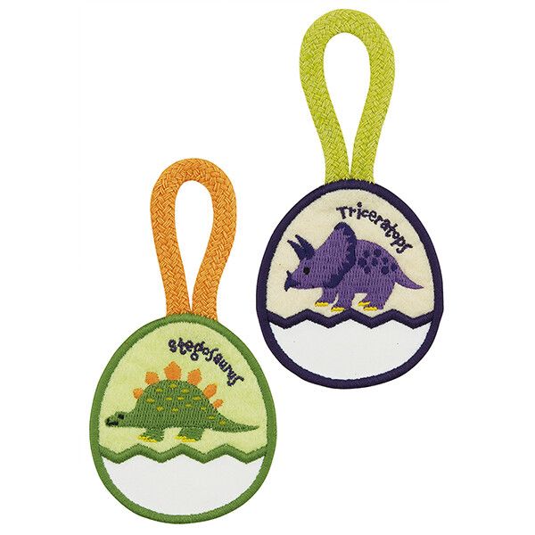 DINOSAURS PICTURE BOOK エッグ ループ付ワッペン 2P スケーター