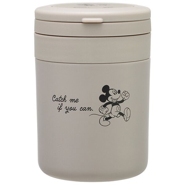 ミッキーマウス/シンプルロゴ 抗菌 折りたたみハンドル付保温保冷デリカポット スケーター