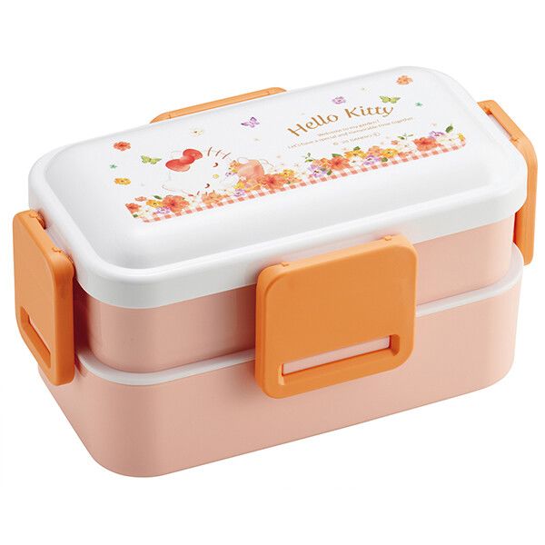 ハローキティ パステルビビッドな水彩花柄 食洗機対応 2段ふわっと弁当箱 スケーター