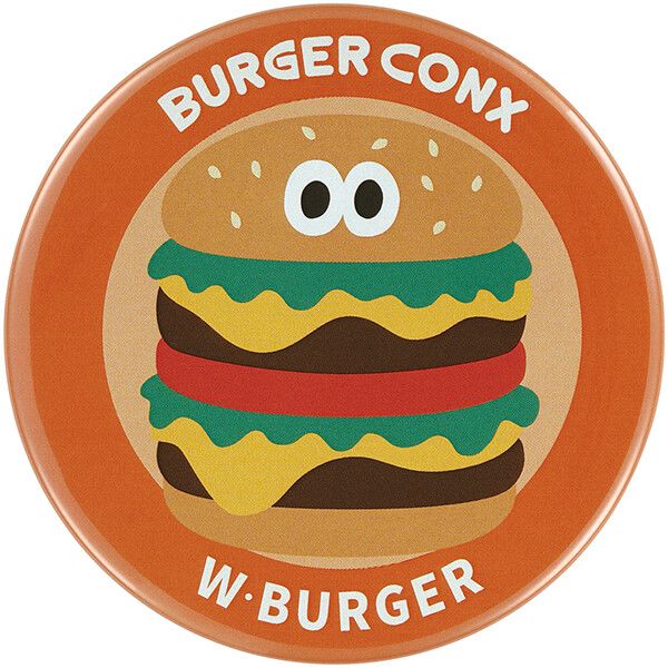 バーガーコンクス Wバーガー 缶バッジ 大 スケーター(3.0)