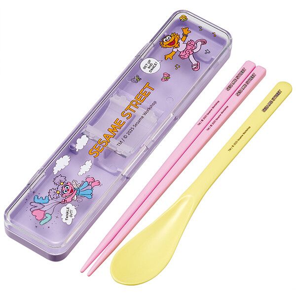 セサミストリート アビー×ゾーイ 音のならないコンビセット 箸18cm スケーター