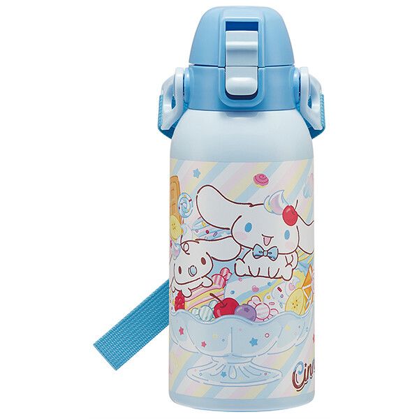 シナモロール Fancy Snacks Sweets ショルダーベルト付ダイレクトステンレスボトル 600ml スケーター