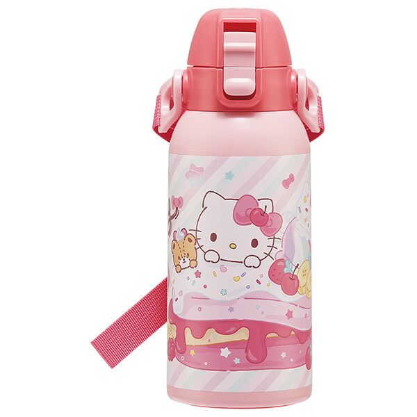 ハローキティ Fancy Snacks Sweets ショルダーベルト付ダイレクトステンレスボトル 600ml スケーター