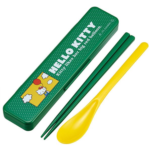 ハローキティ レトロ 25 音のならないコンビセット 箸18cm スケーター