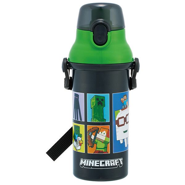 Minecraft 26 食洗機対応 直飲みプラワンタッチボトル 水筒 スケーター