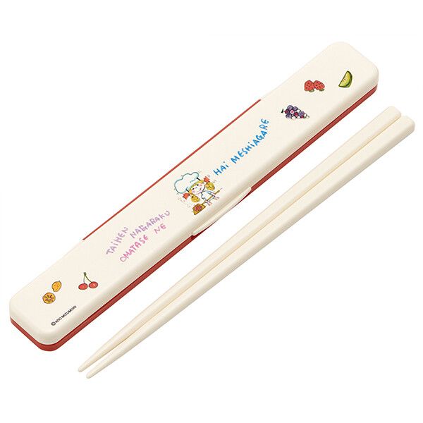 Chopsticks and Case - 水森亜土 音のならない箸・箸箱セット 箸18cm スケーター