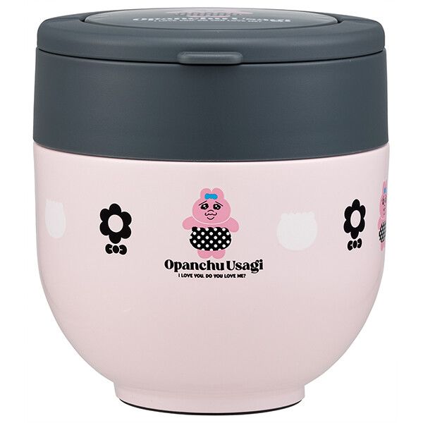 おぱんちゅうさぎ シック 折りたたみハンドル付保温保冷丼ランチジャー 540ml スケーター