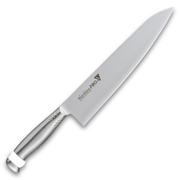 Butcher-Knives - [富士カトラリー] Narihira PRO シリコンリング付オールステンレス庖丁シリーズ 牛刀240mm ホワイト FC-3005WH